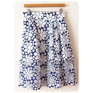 NWT Beulah Style Blue Floral Skirt sz M